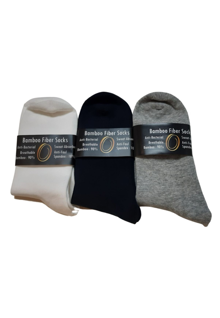 Oxhide Socks Men and Women - Bamboo Fibre Socks Black X3