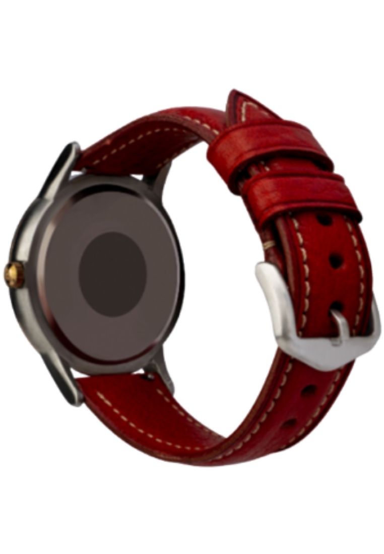 Oxhide Leather watch strap-watch strap Leather 18,20,22 mm-Red silver OXHIDE