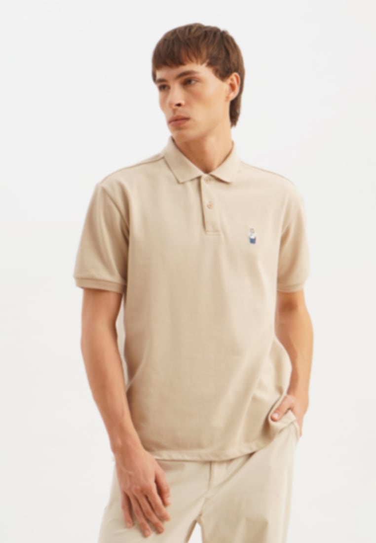 Penshoppe Relaxed Fit Polo With Crew Bear Patch Embroidery