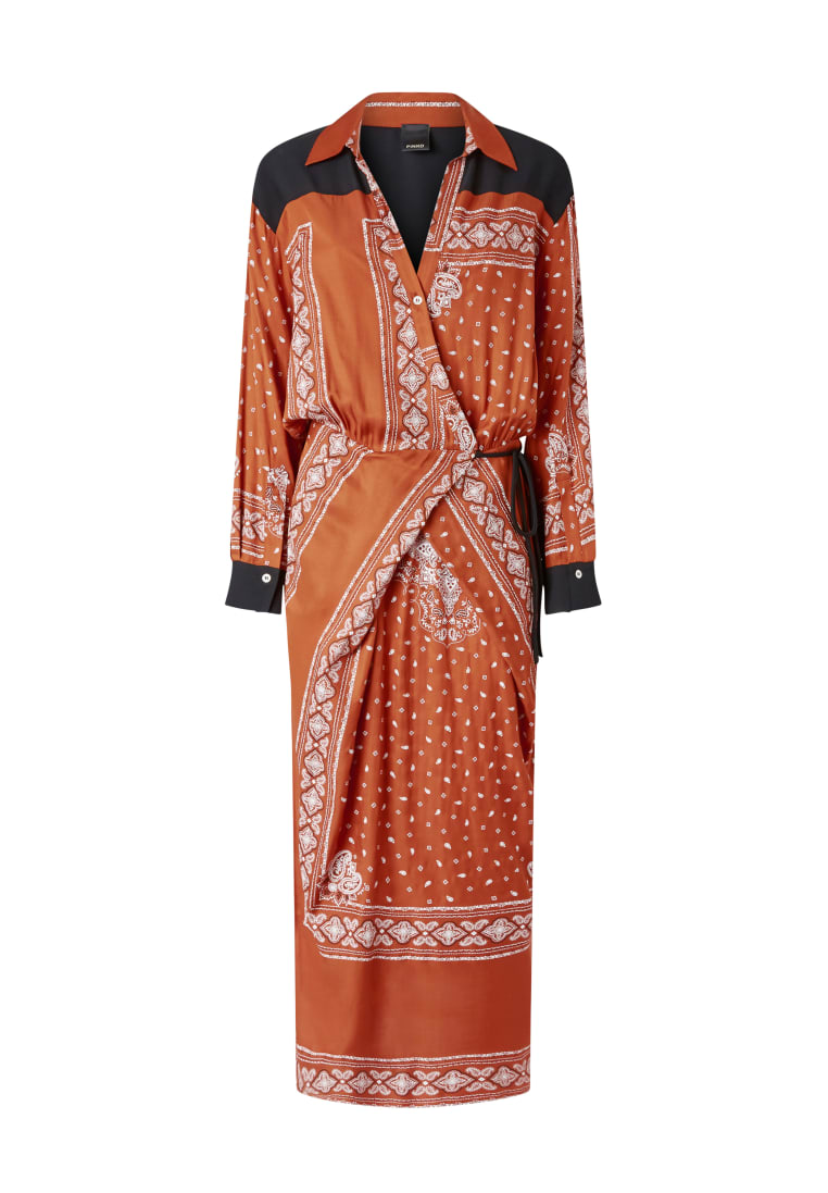 Pinko Batik printed wrap dress