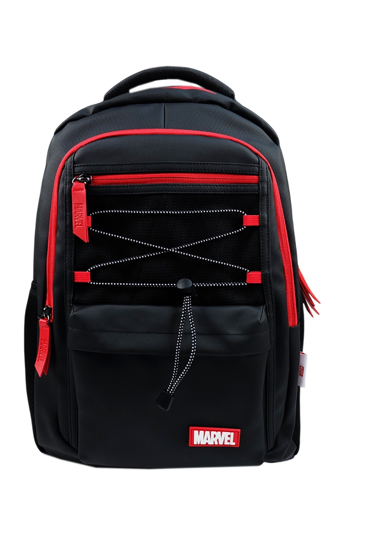 Poly-Pac Marvel 18"Style Waterproof Polyester Fabric Notebook Backpack -VAN2455-BLACK