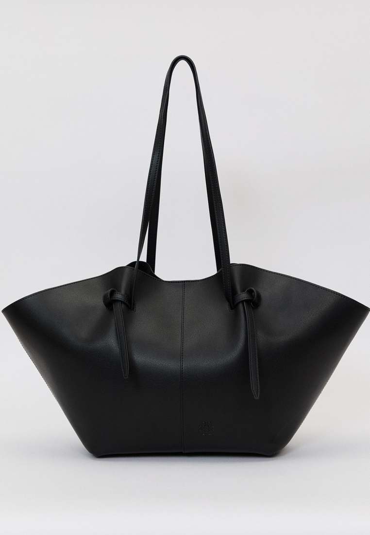 Pomelo Knot Shoulder Tote Bag - Black