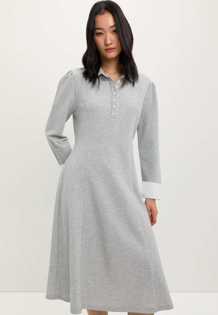Pomelo Polo Dress - Light Grey