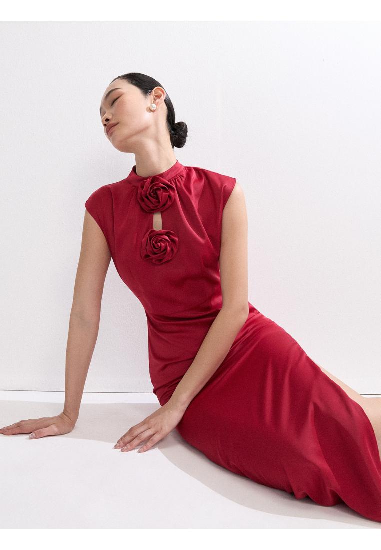 Pomelo Rose Accent Maxi Dress - Red