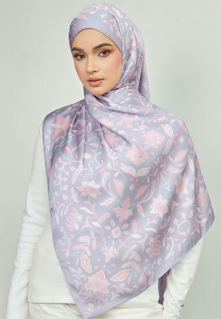 POPLOOK Aurelia Satin Rectangle Headscarf - Stone