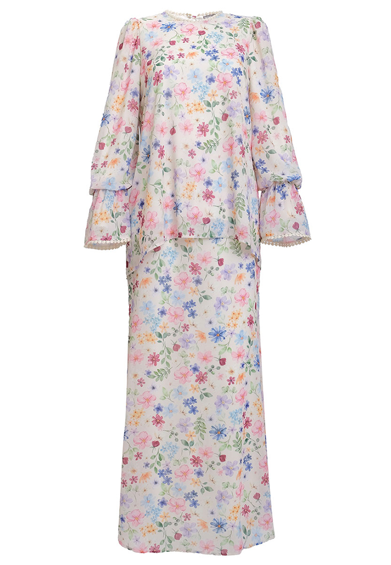 POPLOOK Fajar Blouse & Skirt - Cream Garden