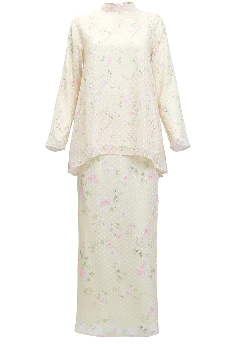 POPLOOK Aurinda Blouse & Skirt - Yellow/Pink Rose