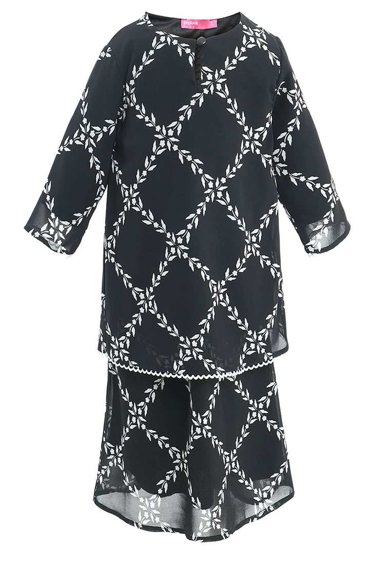 POPLOOK KIDS Duyong Set - Black Flower Braids