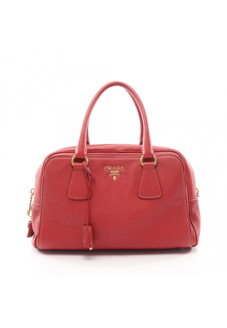 Prada Pre-Loved Prada logo Handbag mini boston bag leather Red