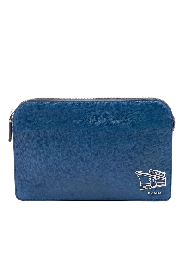 Prada Pre-Loved Prada Saffiano Cruise Ship Voyage Clutch