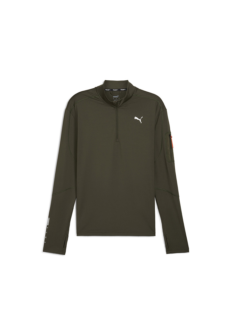 PUMA Quarter Zip Men's Jacket (Green),Jaket Lelaki