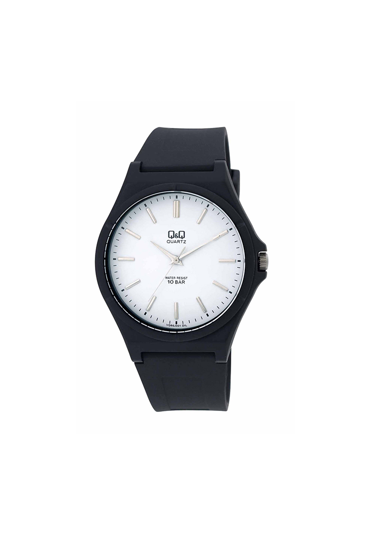 Q&Q Watch by Citizen VQ66J001Y Men Analog Watch with Black Rubber Strap