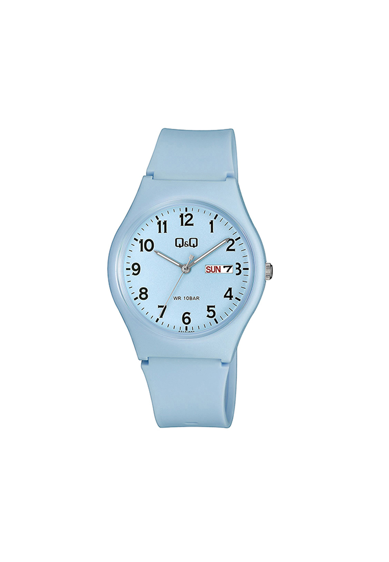 Q&Q Watch By Citizen A212J006Y Men Analog Watch with Blue Rubber Strap