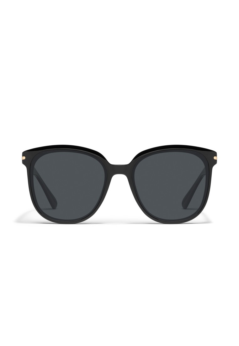 QUAY Rent Free Sunglasses - Black/Smoke Polarized