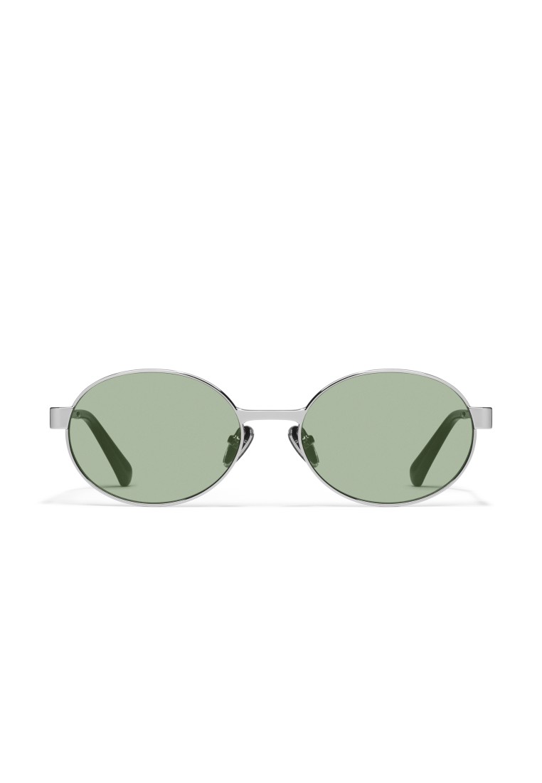 QUAY Anyways Sunglasses - Silver/Moss