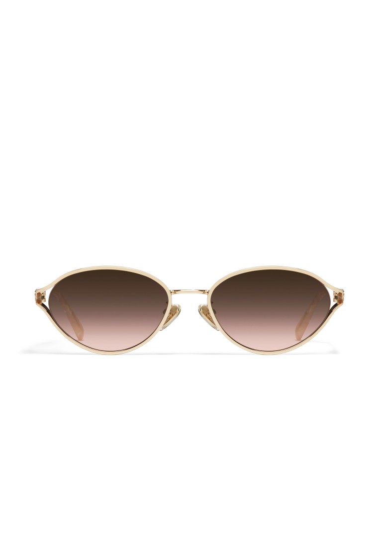 QUAY QUAY Formal Affair Adorned Sunglasses - Gold/Brown Rose