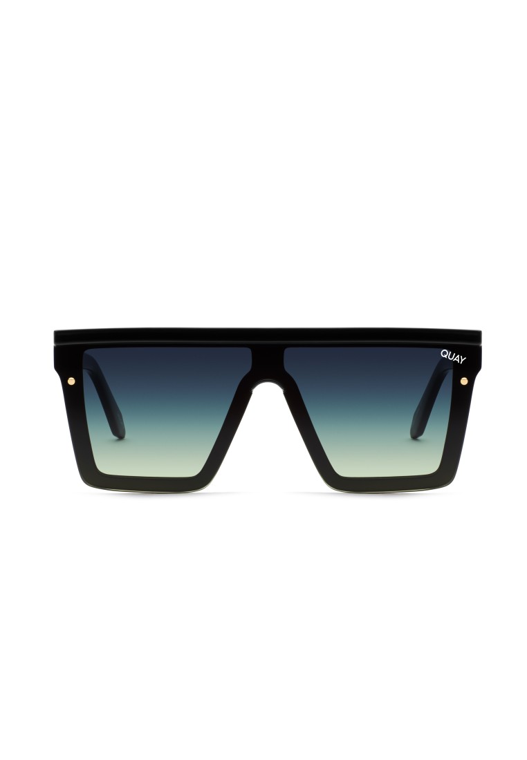 QUAY QUAY Hindsight Sunglasses - Black/Smoke Green