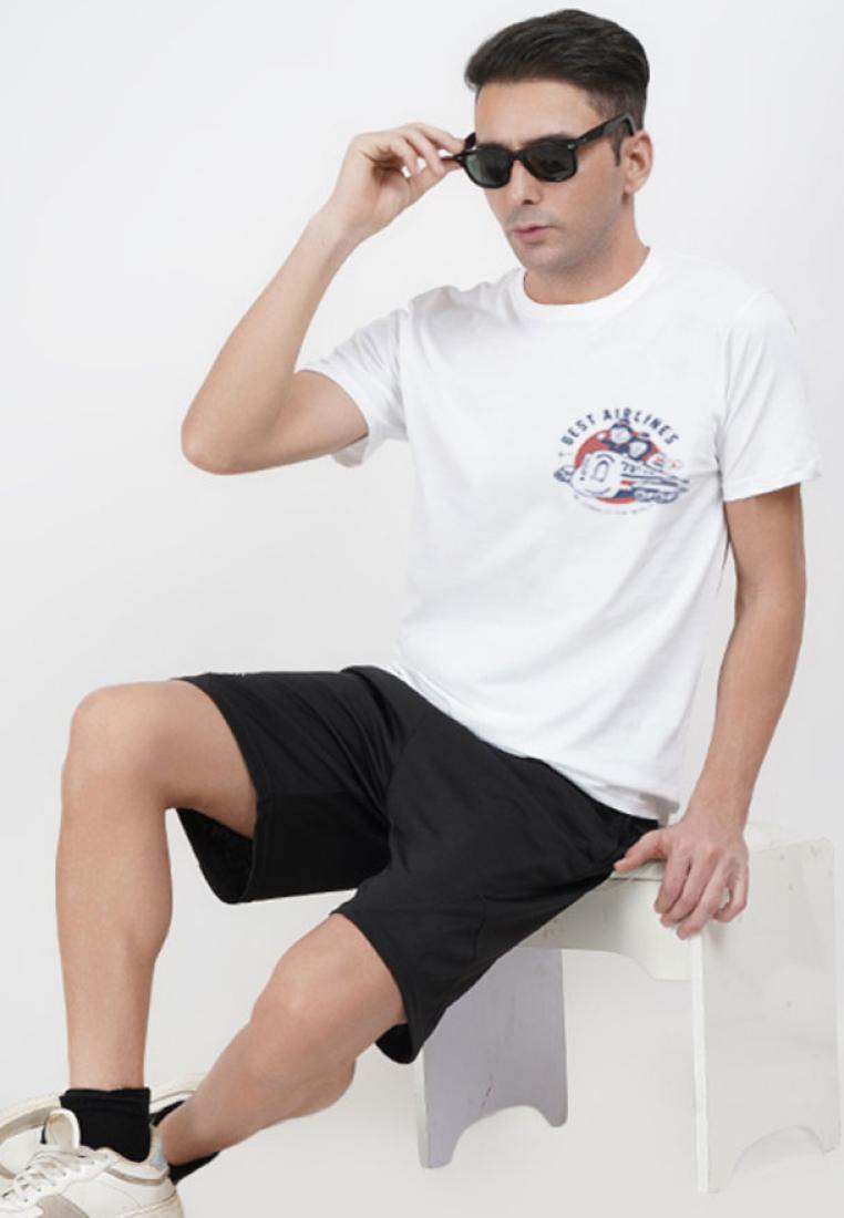 QuirkyT Aeroplane Graphic White  Cotton Short Sleeve Essential T-Shirt