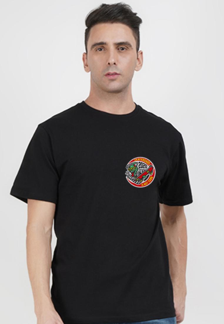 QuirkyT Funny Skater Black Cotton Short Sleeve Essential T-Shirt