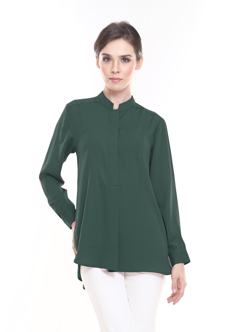 Rina Nichie Basic Eva Suit Office Wear Top in Emerald Green