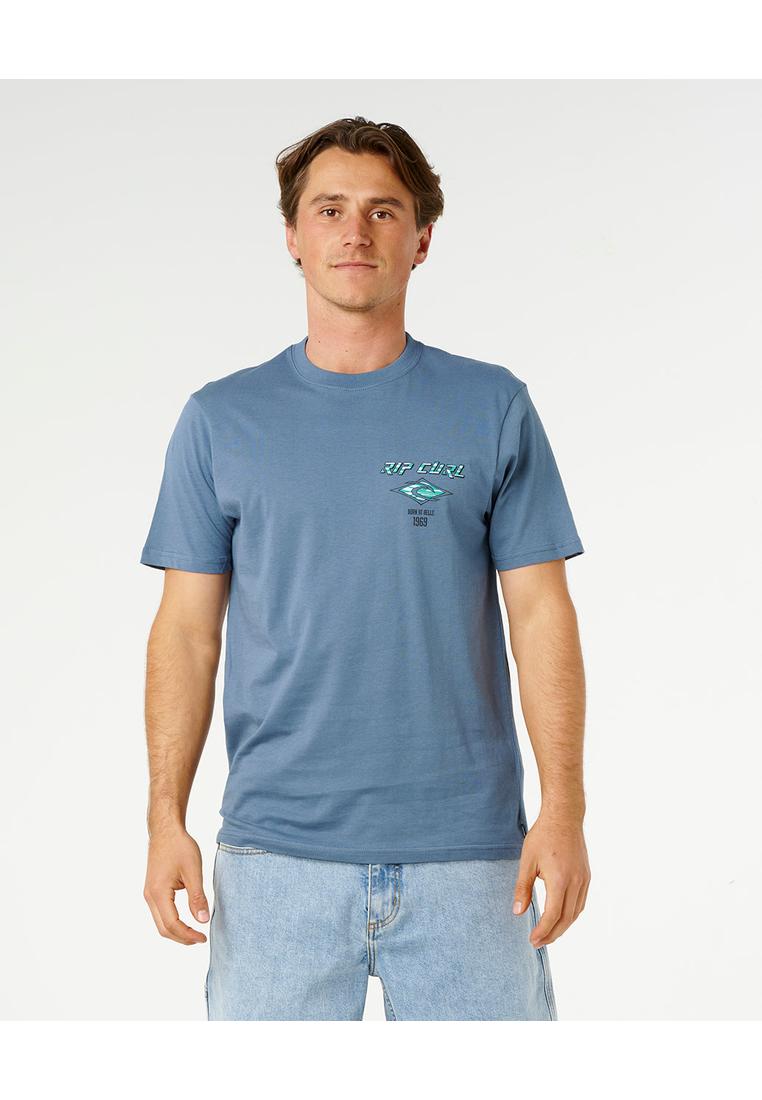 Rip Curl Men Fade Out Icon Tee 0CAMTE-BLUEFIN