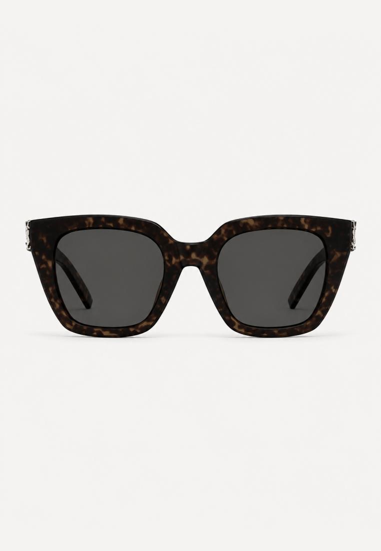 Saint Laurent Women's Havana-Grey Wide Cat-Eye Sunglasses