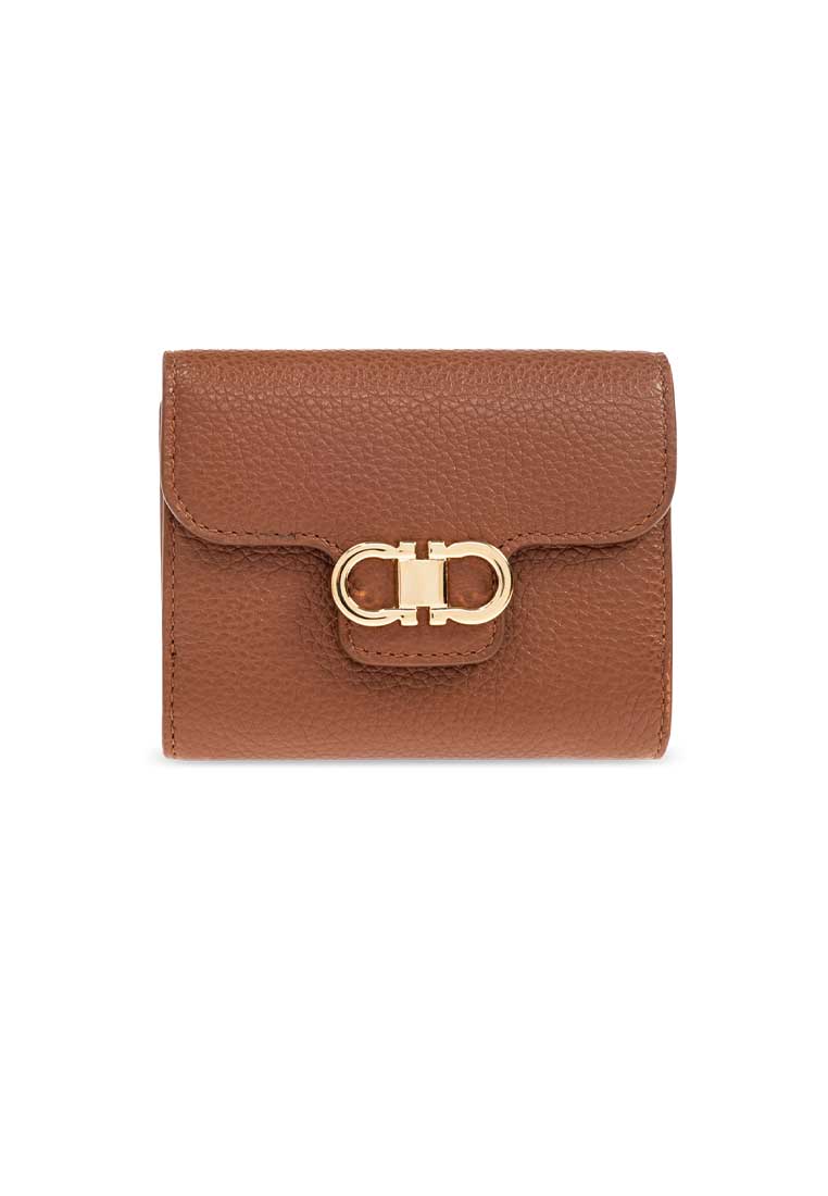 Salvatore Ferragamo Gancini Compact Wallet Cognac 785779