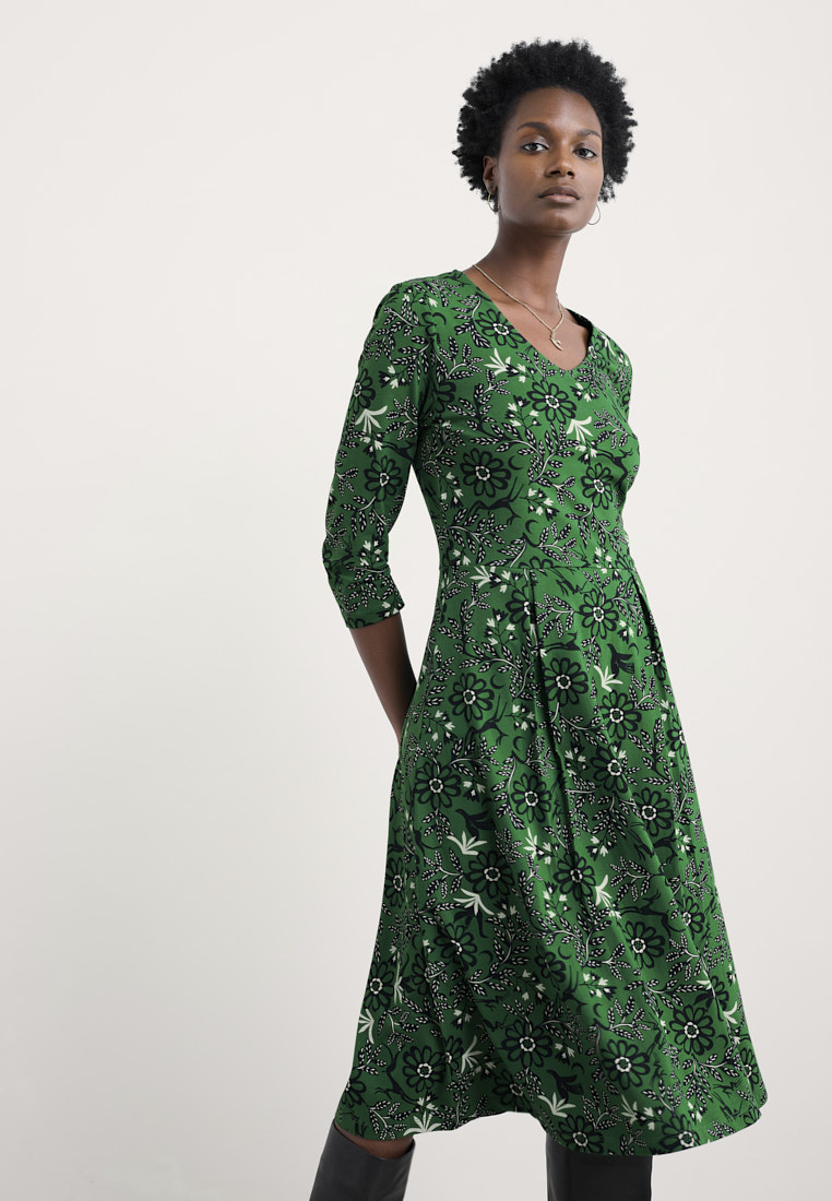 Seasalt Cornwall Seasalt Cornwall Green 3/4 Pier View Dress