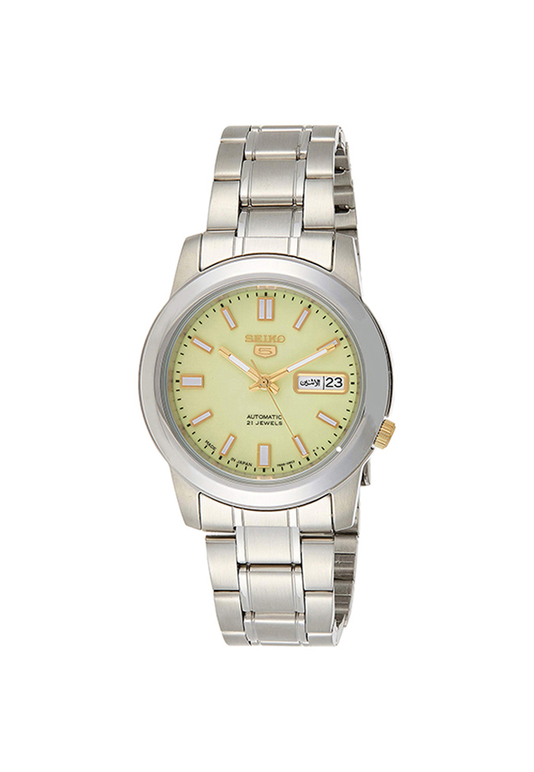 Seiko 21 Jewels SNKK19J Men's Automatic Watch Silver Stainless Steel Strap