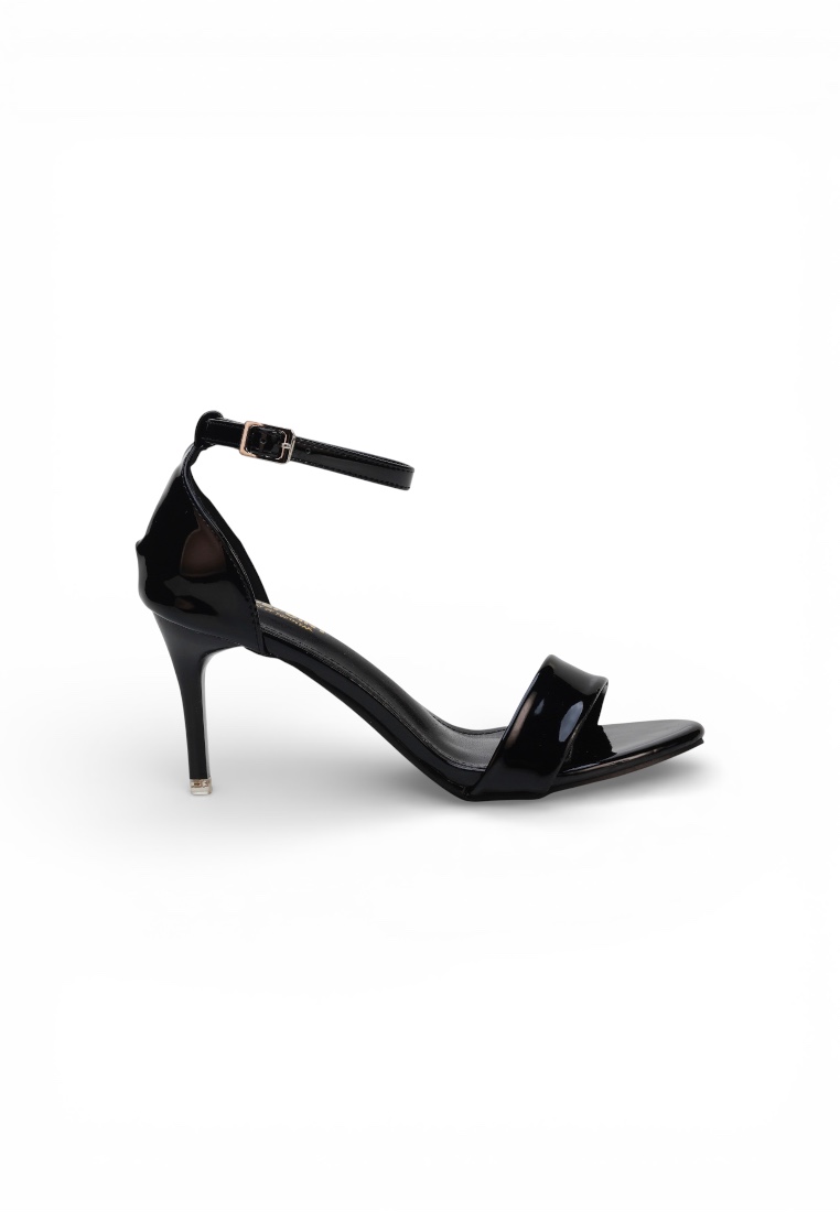 SHOEPOINT Ankle Strap 7.5cm Heels 19133 in Black