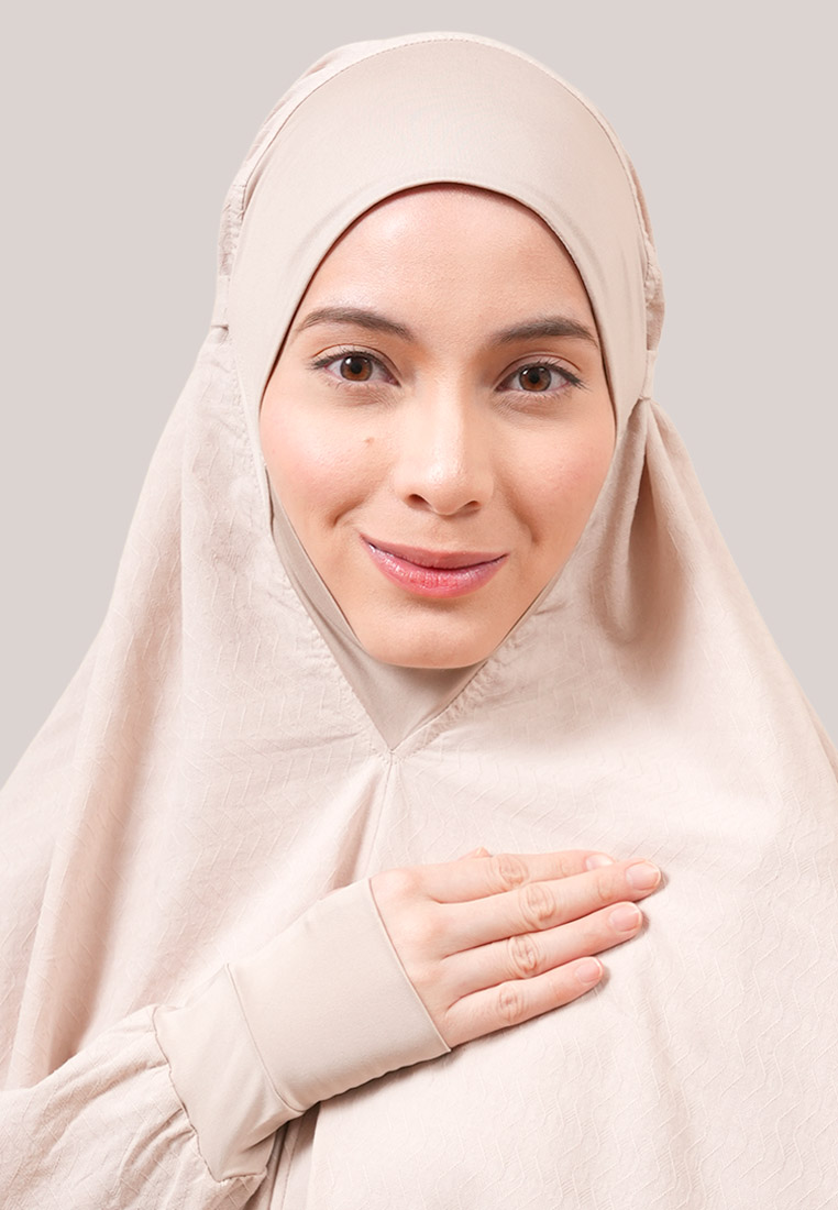 SITI KHADIJAH Siti Khadijah Telekung Flair Yumna Travel Set in Cream Latte