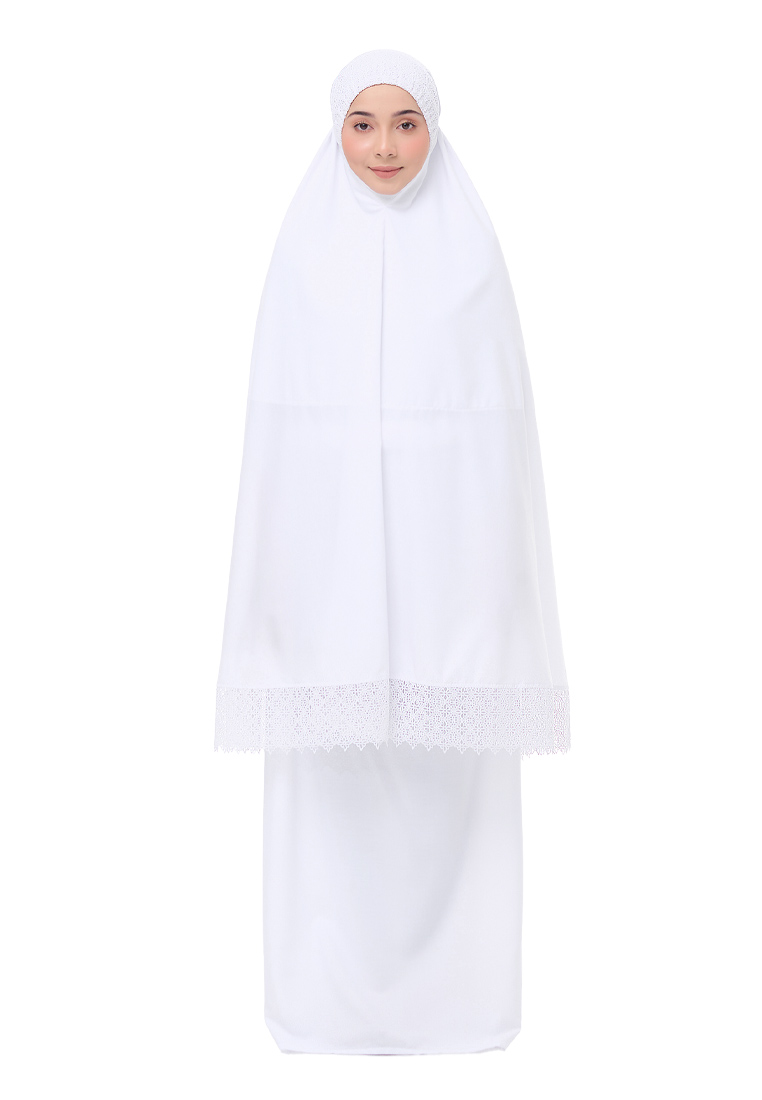 Siti Khadijah Telekung Modish Ambar in White