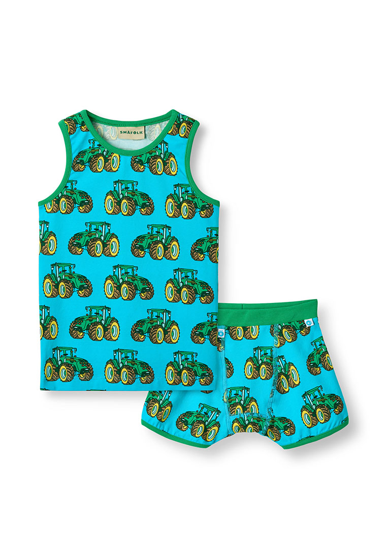 Smafolk Elstar underwear set with tractor