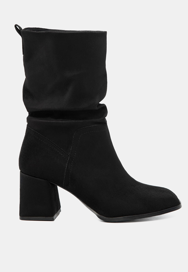 Soho Block Heels Faux Suede Boots