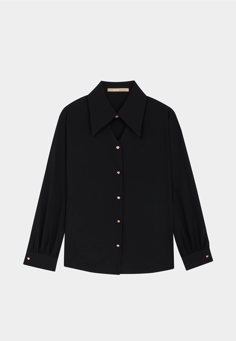 SST&C Black V-neck Style Blouse
