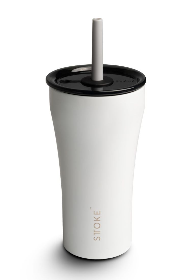 STTOKE STTOKE Classic Leakproof Ceramic Insulated Cup With Straw 20oz - Angel White