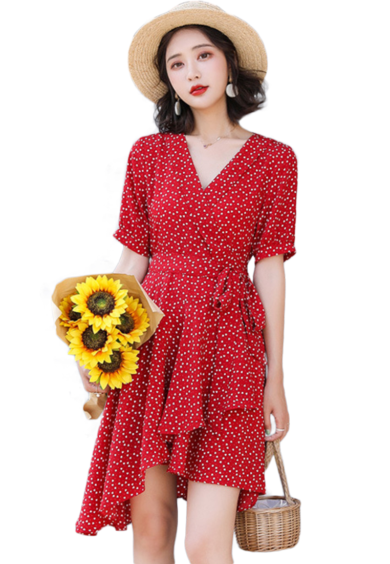 Sunnydaysweety One Piece Floral Tuxedo One Piece Dress A22022539RD