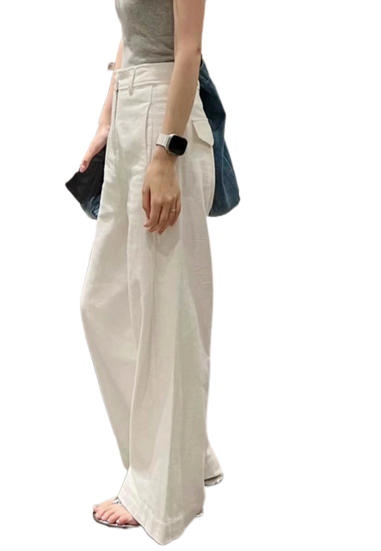 Sunnydaysweety New Elegant Causal Loose White Pants K043002