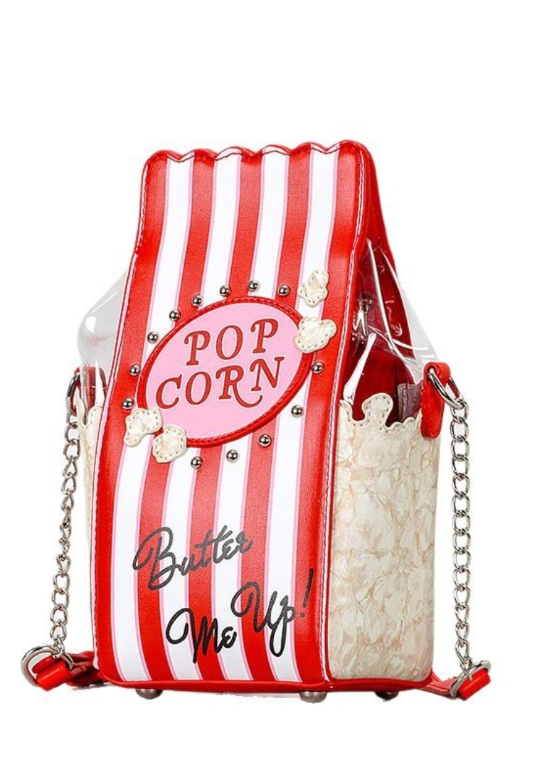 Sunnydaysweety Popcorn Shape Dopamine Chain Crossbody Bag CA26042837RD