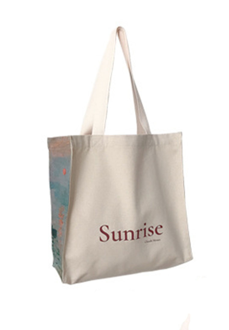 Sunnydaysweety Sunrise Ooil Painting Printed Canvas Hand Bag CA072925