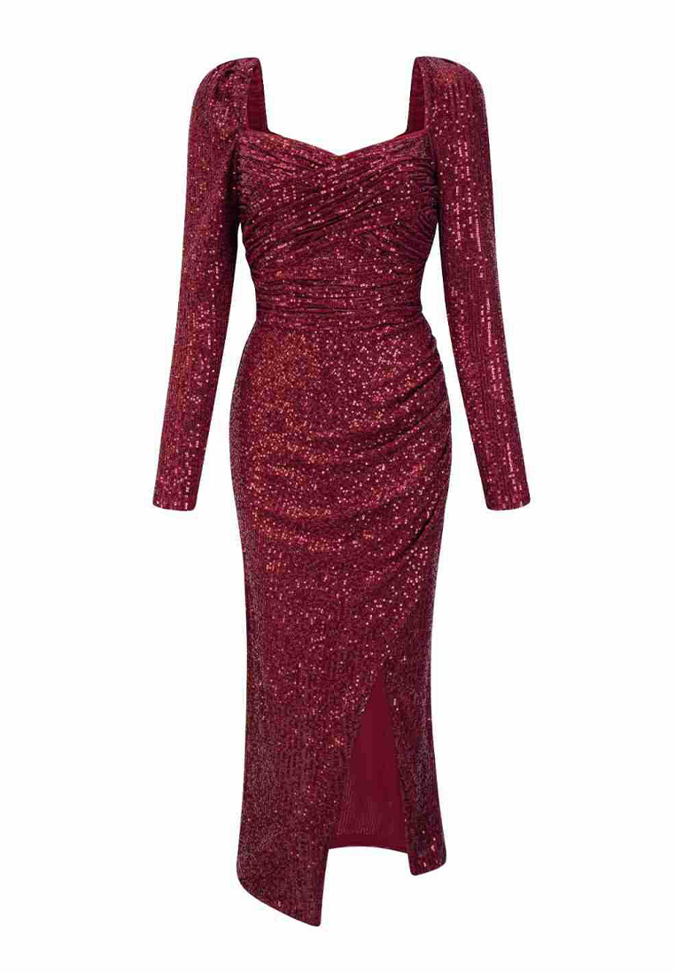 Sunnydaysweety European and American Style Sequin Luxury quality Formal Dress CA090824