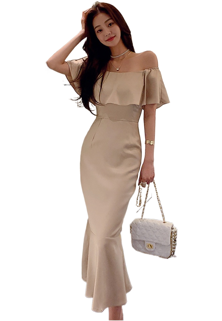 Sunnydaysweety New arrival Elegant long fishtail dress CA25091524BE