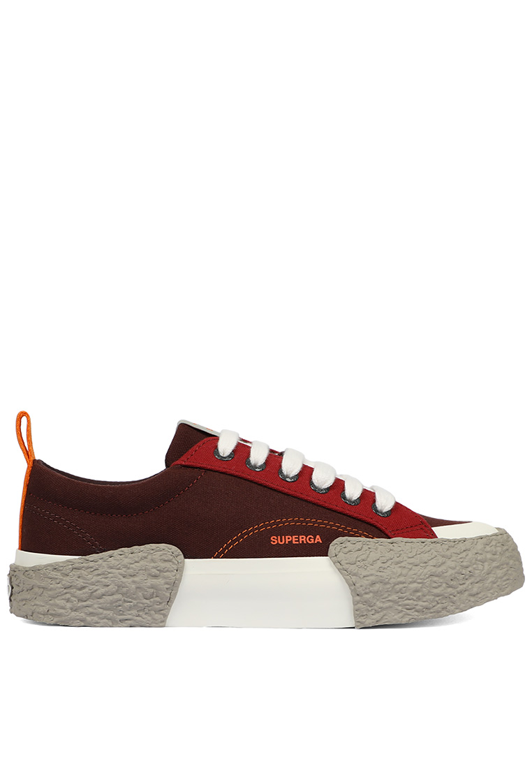 Superga Superga 2660 Stripe Big Bumpers Block Brown Dark Red Crimson