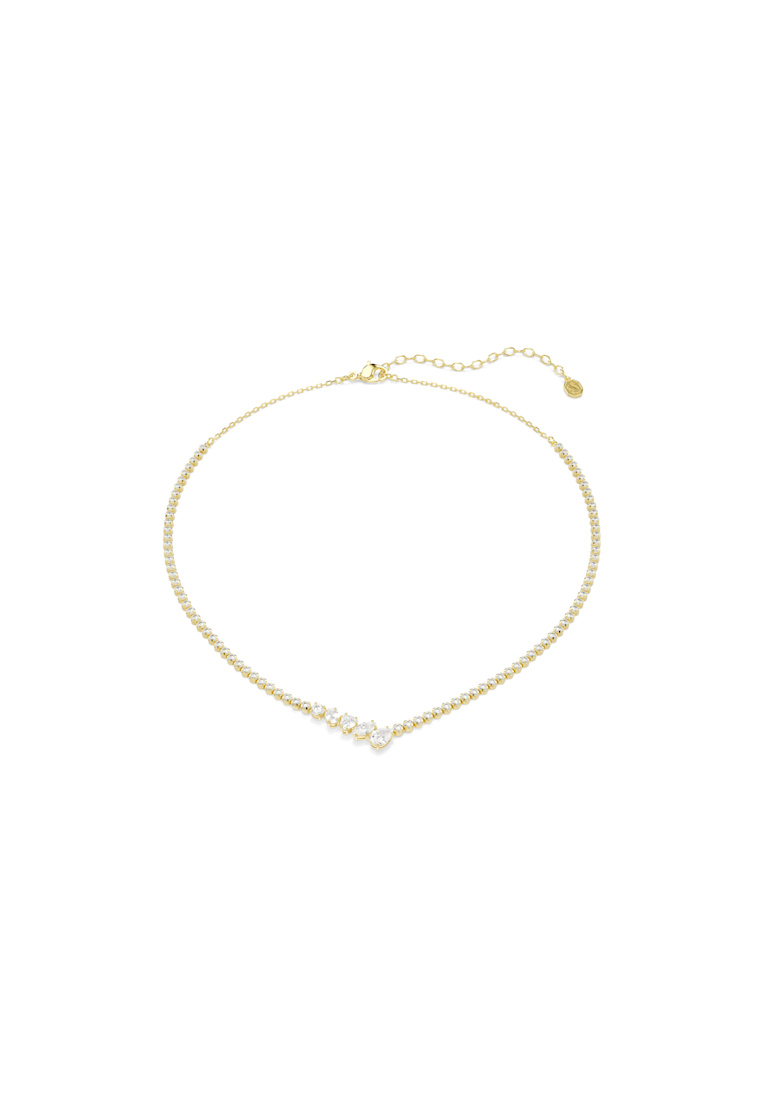 Swarovski Mesmera necklace, Mixed cuts, White, 18K gold finish
