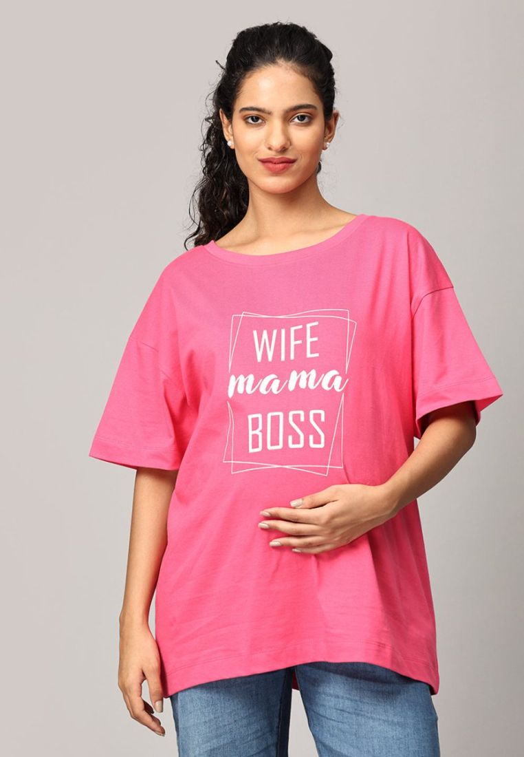 THE MOM STORE Wife-Mama-Boss Oversized Mumma T-shirt