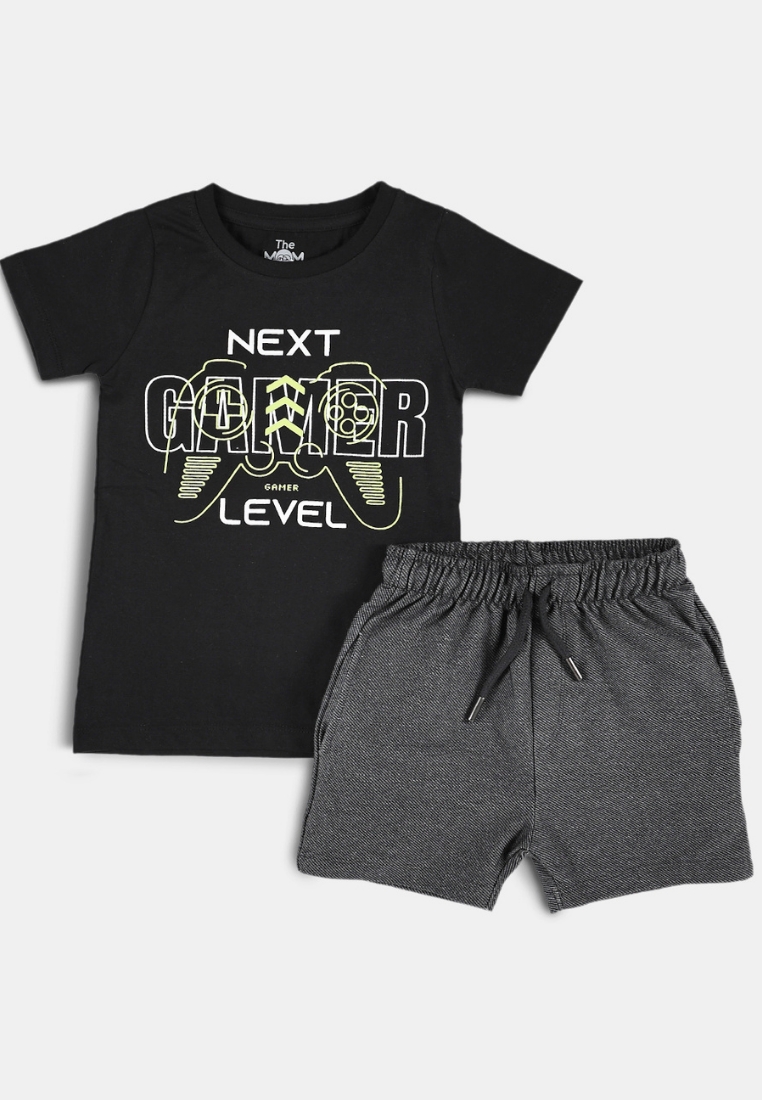 THE MOM STORE Gamer Boys T-Shirt And Shorts Set