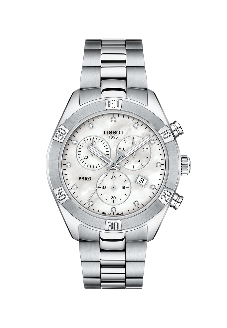 Tissot PR 100 Chronograph T150.417.11.041.00 - Jam Tangan Klasik Kontemporari 40mm Stainless Steel Biru