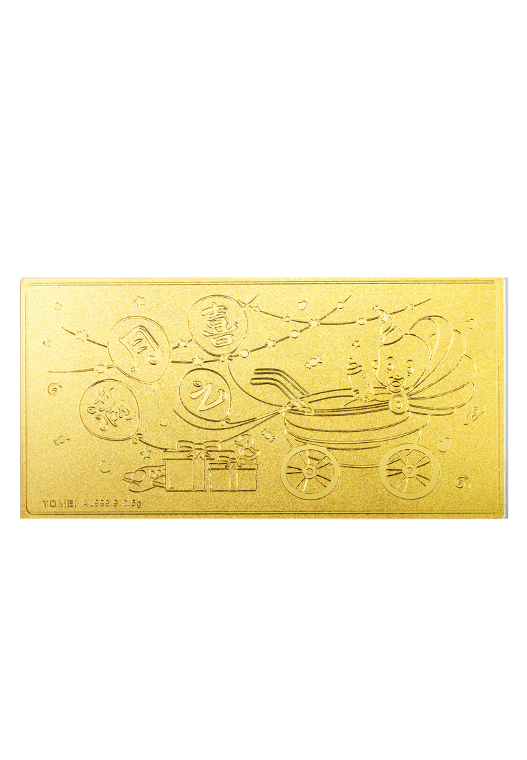 TOMEI TOMEI [Online Exclusive] Baby Fullmoon Celebration Gold Wafer 0.5G, Yellow Gold 9999