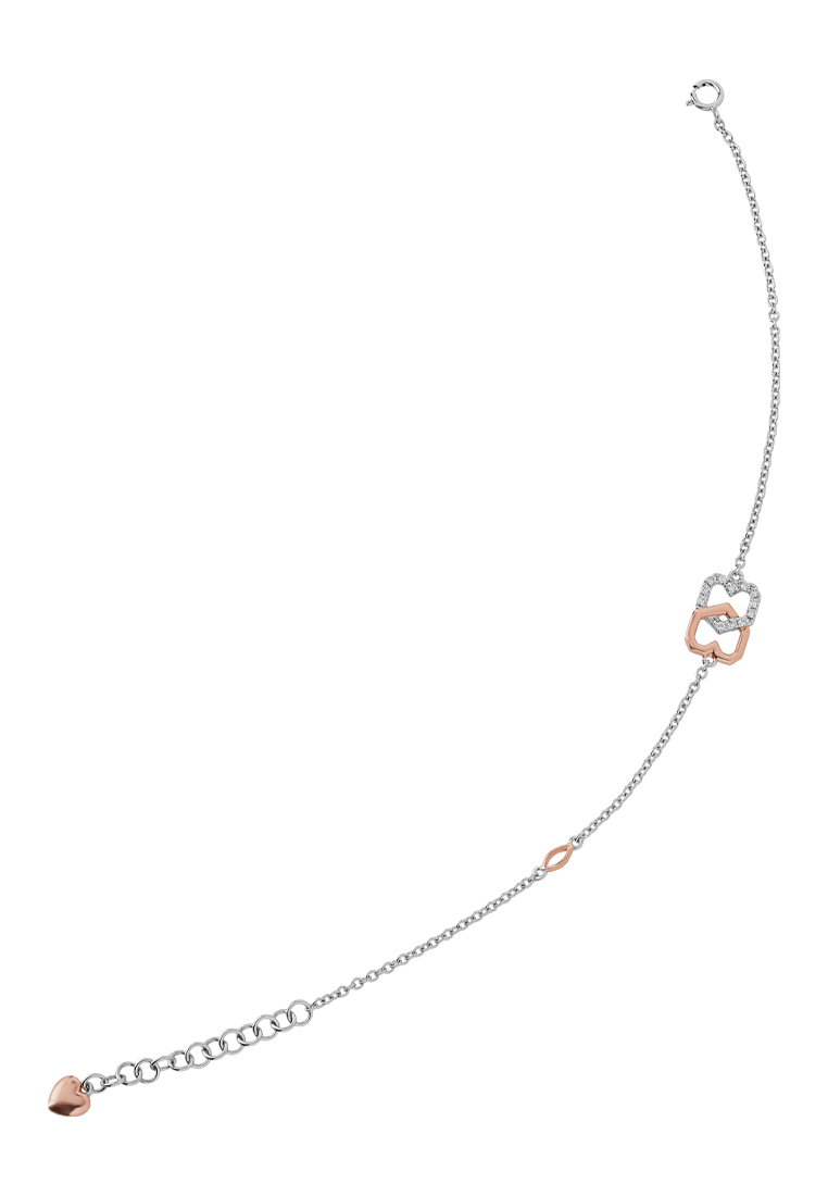 TOMEI TOMEI Diamond Bracelet, White+Rose Gold 585/14K