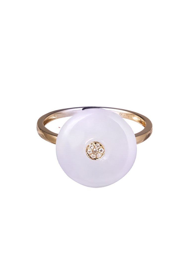 TOMEI TOMEI Violet Jade Ring, Yellow Gold 750